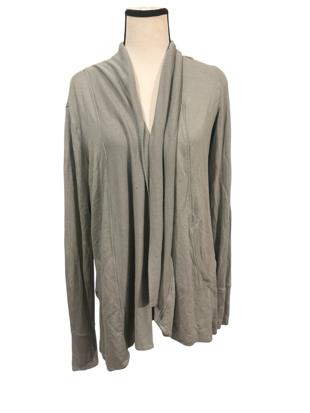 Athleta | Light Sage Draped Open-Front Cardigan - Picture 1 of 8